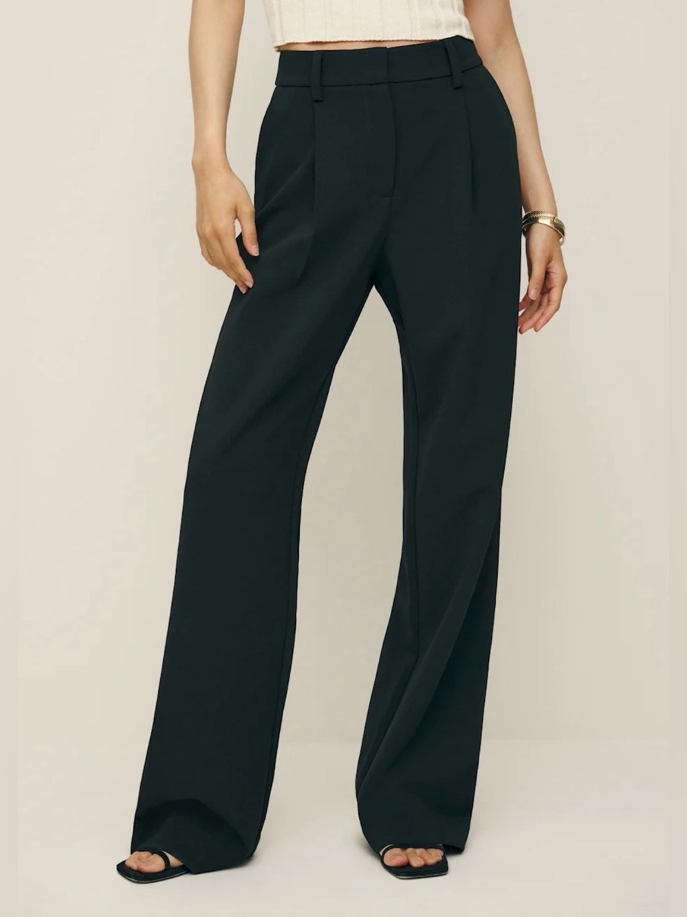 Reformation Alex Mid Rise Black Pants size 2 NWT